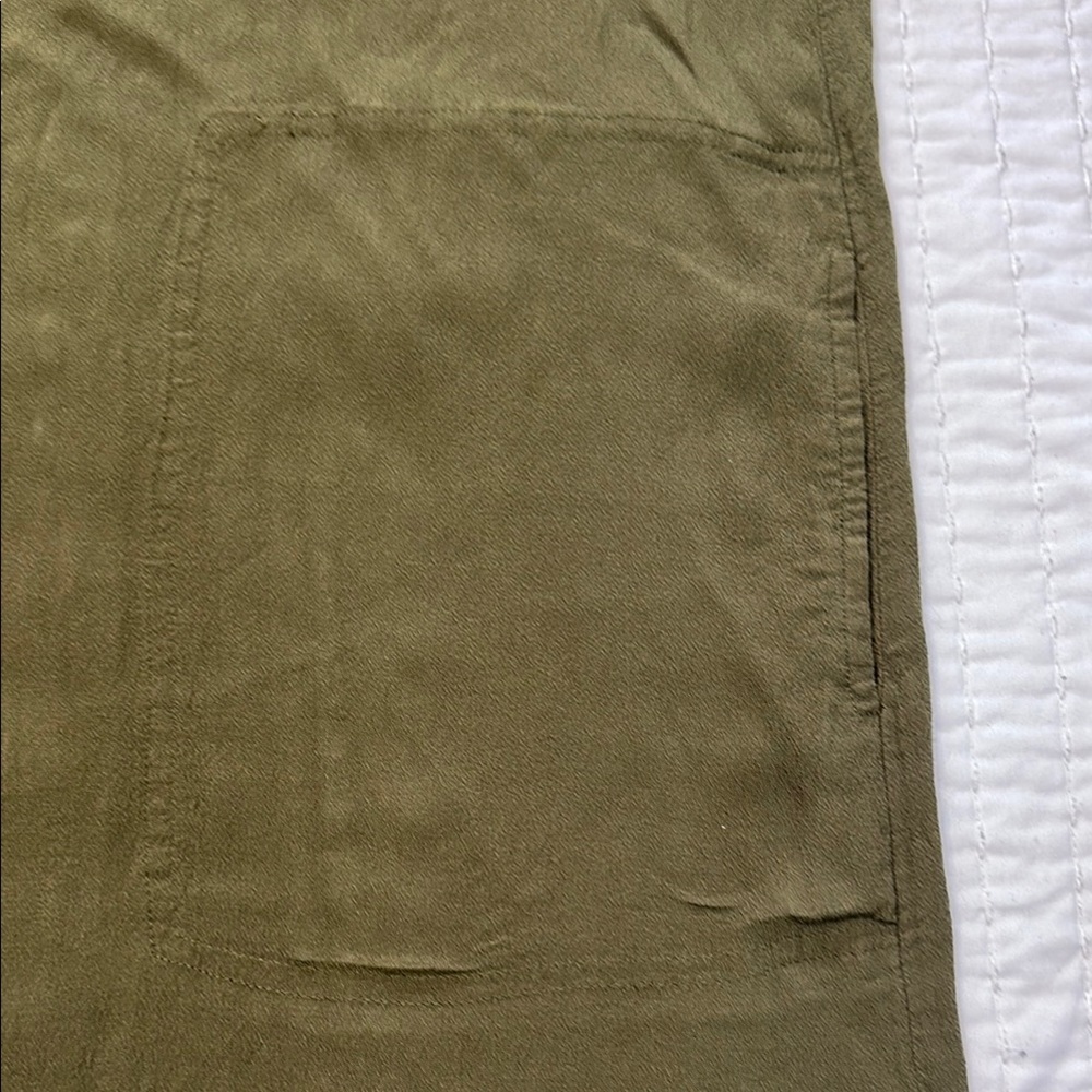 Madewell Green Olive Mini Dress V-Neck Button Back Size S - Picture 14 of 14